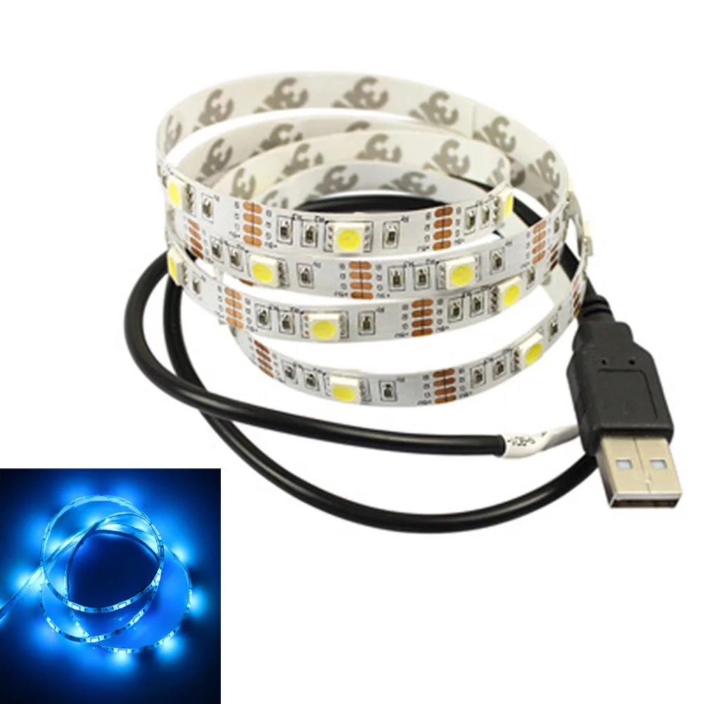 Светодиодный ТВ Подсветка комплект USB 5 V 2 м SMD5050 RGB Цвет переливающийся шнур огни с 24keys дистанционного Управление MDJ998