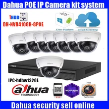 Original English Dahua 8ch 4K waterproof IPC HDBW1320E 3MP dome POE onvif IP camera kit with