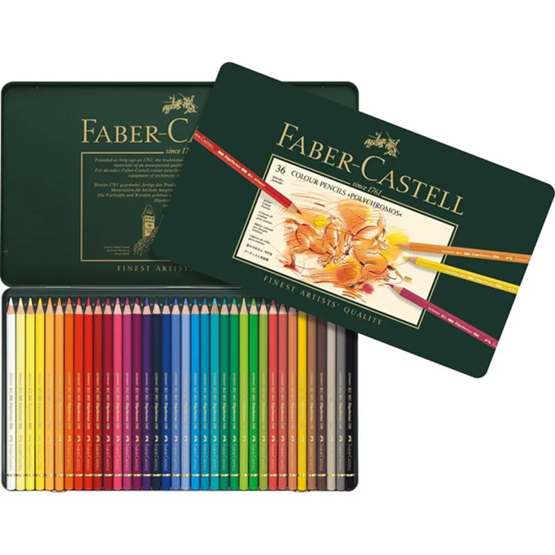 Faber-Castell Premium Quality Polychromos Colored Pencils 12 24 36 60 120  Tin Gift Set, Coloring Illustration Painting Artwork - AliExpress