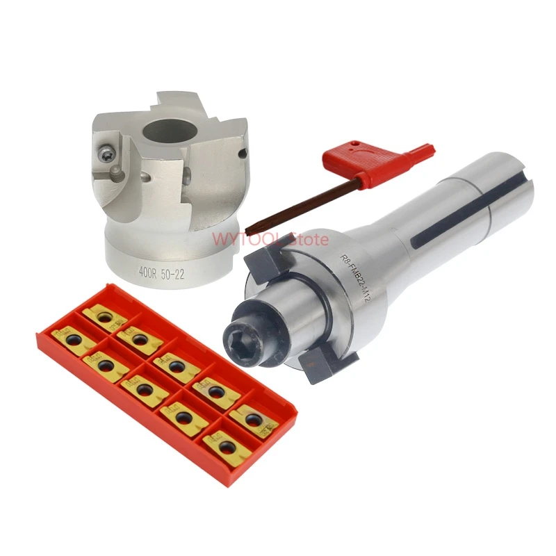 

1set M12 Thread R8 FMB22 arbor +400R 50-22 face milling cutter+10pcs 1604 carbide inserts
