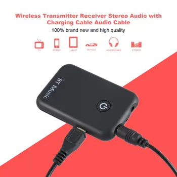 

Wireless Transmitter Receiver Adapter Stereo Audio Music Adapter With USB Charging Cable Audio Cable