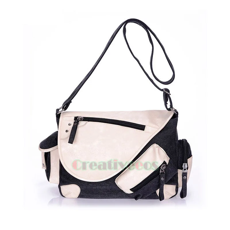 

New Korean Unisex Canvas Leather Travel Cross body Messenger Shoulder School Business TravelCasual Bag