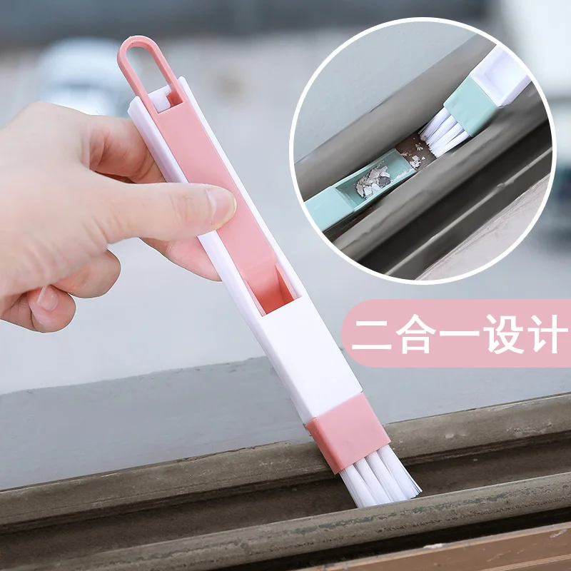 

2 in 1 multi-function window slot brush with dustpan screen keyboard drawer wardrobe corner gap Dust removal cleaning brush