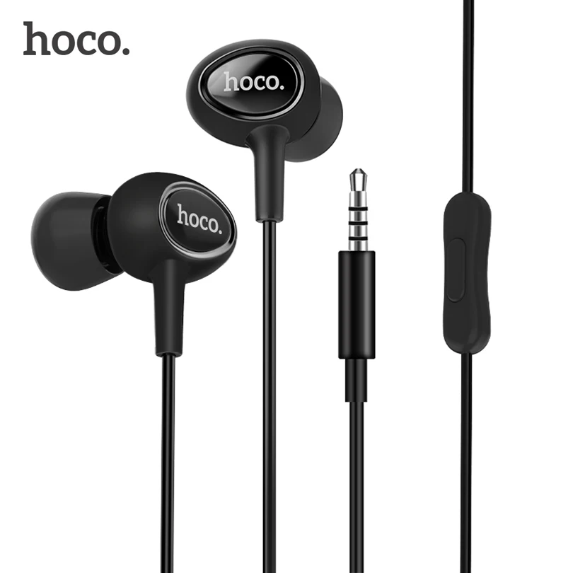 HOCO High Quality HD Clear Super Bass Stereo In ear Wired Earphones 3.5mm Plug Wired Headset