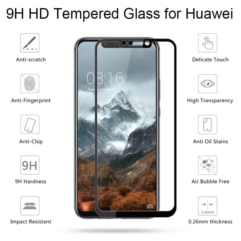 3-в-1 Пластик 360 закаленное Стекло+ чехол на for Huawei Mate 20 Pro Mate 20 Lite P30 Lite анти-шок PC матовый чехол на для хуавей мате 20 про мате 20 лайт p30 лайт защитное стекло на чехол for huawei p smart Z