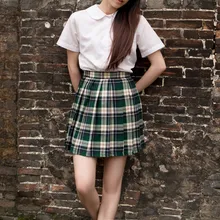 Разноцветные плиссированные юбки размера плюс для японских студентов JK, школьная клетчатая юбка для девочек, милая школьная форма в консервативном стиле, размер XS-XXXXL