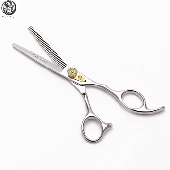 

Z1115 6INCH 17.5cm Purple Dragon Gold Screw Professional Barber Scissors Cutting Shears Thinning Scissors Up Teeth Hair Clippers