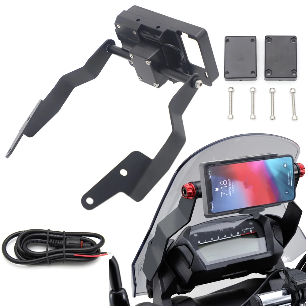 

BLACK Stand Holder Phone Mobile Phone GPS Plate Bracket For NC700 2012-2013 NC750X 2014-2015