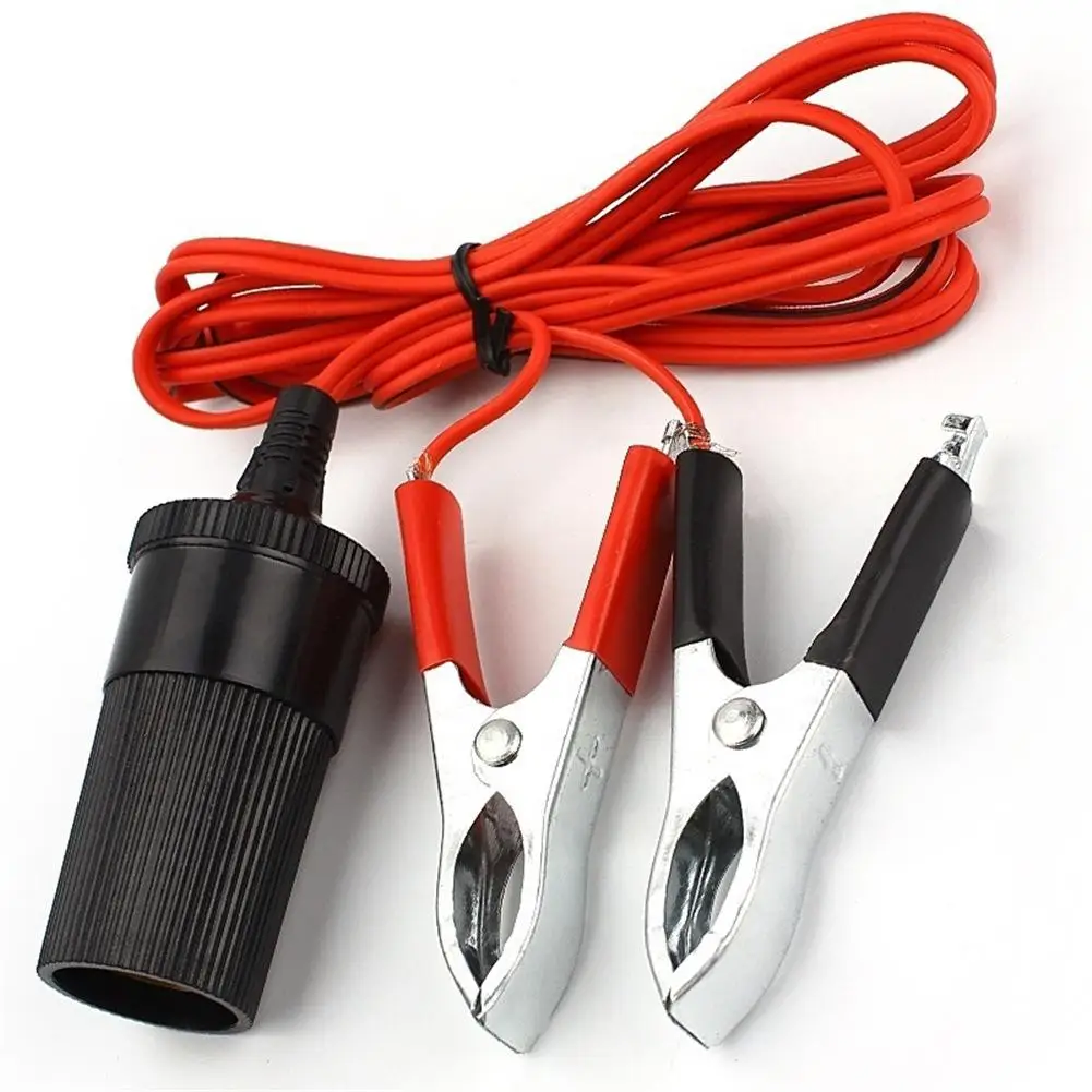 

Car Battery Terminal Clip-On Cigarette Lighter Clamp 12V Volt Power Socket Adapter Plug To Car Boat Car USB Charger In Stock