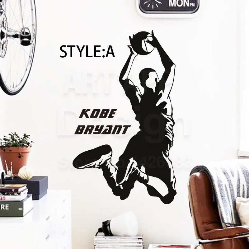 Art design cheap vinyl home decoration basketball player Kobe Bryant