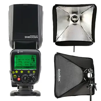 

Shanny SN600SN TTL Master HSS Flash Speedlight GN60 for Nikon D7100 D750 D800 + GODOX 60x60 S-type Speedlite Bracket softbox