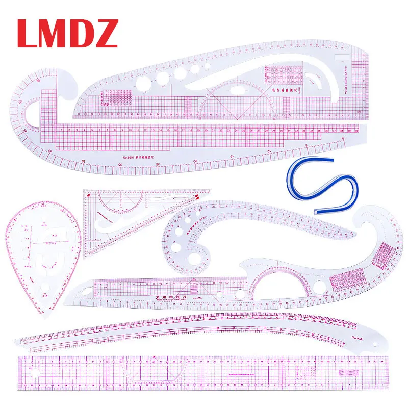 LMDZ 9 шт./компл. Yardstick пластиковая Лоскутная линейка многофункциональная швейная