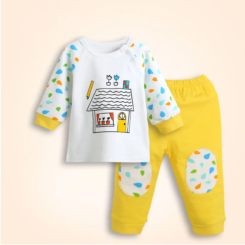 

0-2 years old baby spring jacket suit trousers two long-sleeved cotton cartoon coat high-grade material trousers