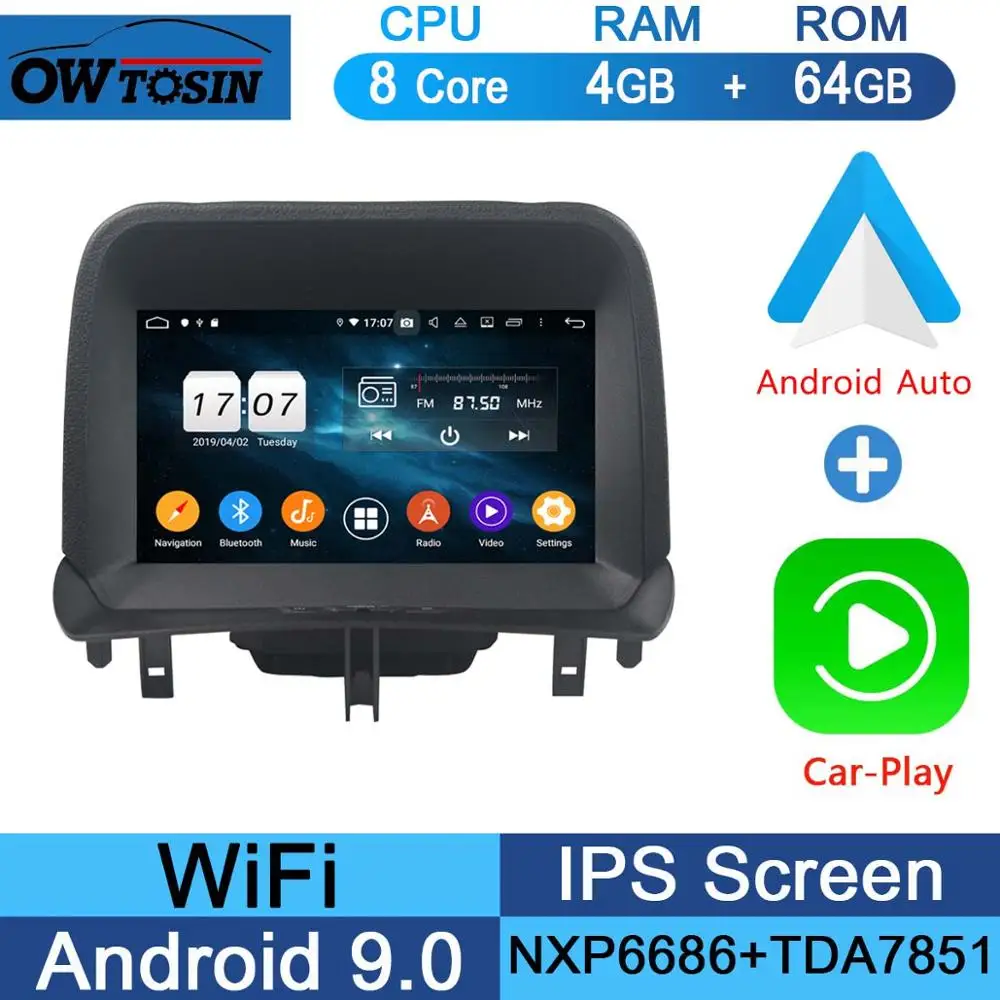 8" IPS 1920*1080 8 Core 4G RAM+64G ROM Android 9.0 Car DVD Player For Ford Tourneo Courier DSP Radio GPS - Цвет: 64G CarPlay Android