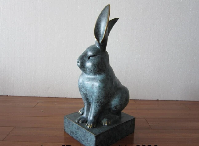 

Abstract Decoration Copper Bronze Sculpture Auspicious Zodiac Hare Rabbit Statue