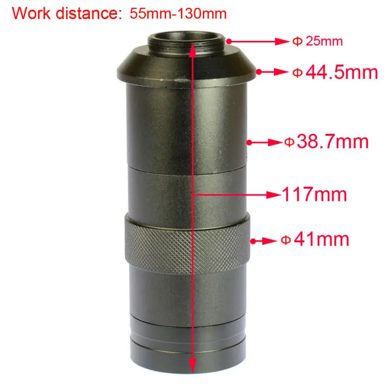 Микроскоп Объектив 8X-100X увеличение Регулируемый C-mount объектив стекло для промышленного микроскопа камера Лупа