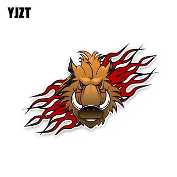 

YJZT 15.5*10.3CM Frightening Wild Boar Decals PVC Popular Animal Fantastic Nice Quality Car Sticker C1-3350