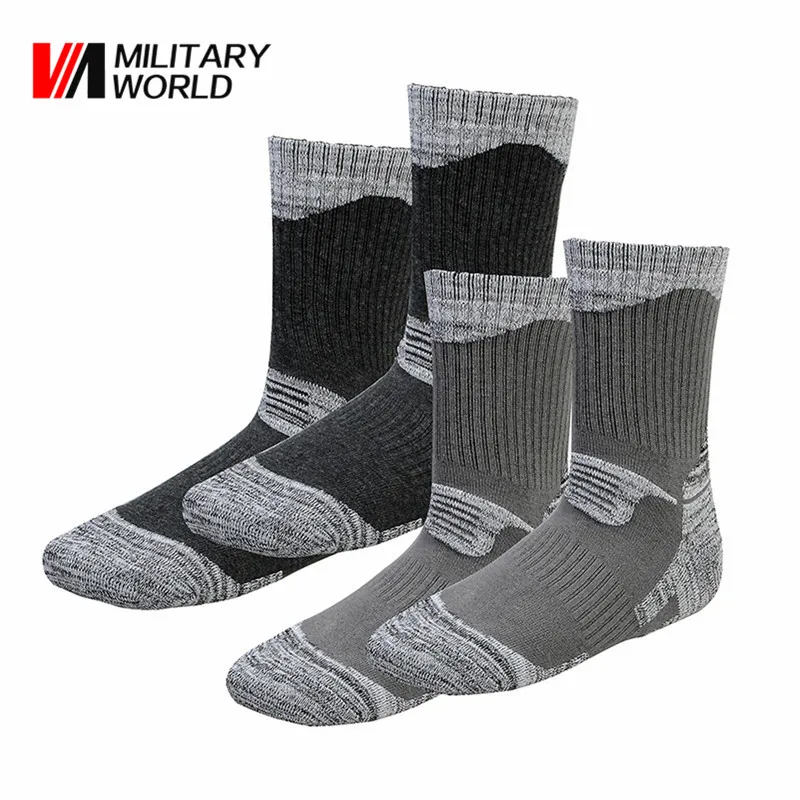 Image 2 Pairs Lot Winter Thermal Ski Socks Men Cotton Spandex Sport Snowboard Socks Wearable Thermosocks calcetines de ciclismo