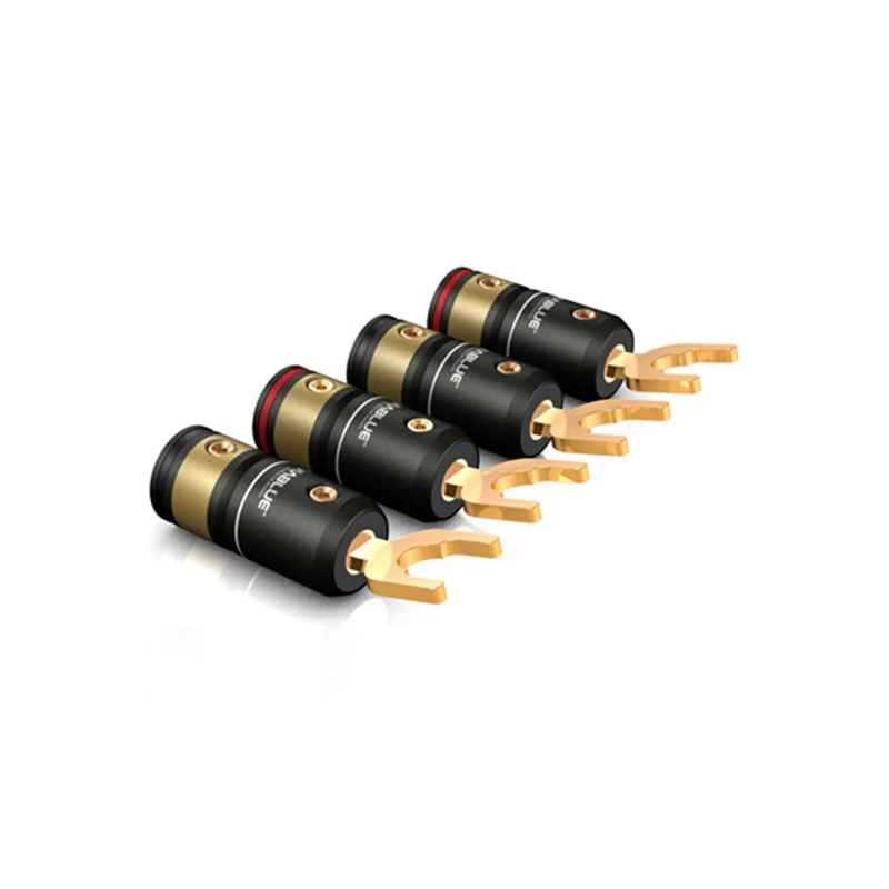 

4 pcs Gold plated ViaBlue High-End Technologies T6s spades plugs