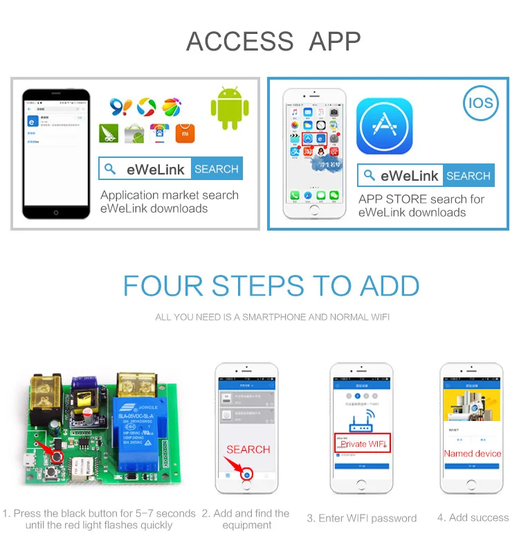 Wi-Fi пульт дистанционного управления модули автоматизации релейный модуль 220 В 30A Высокая мощность 4000 Вт телефон ewelink приложение дистанционное управление таймер переключатель