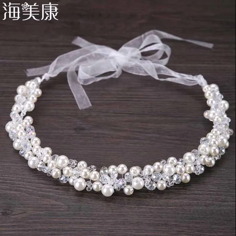 

Haimeikang Bridal Hair Accessories Wedding Headpiece Hair jewelry Crown Bride Headband Rhinestone Hair Ornament Crystal Headwear