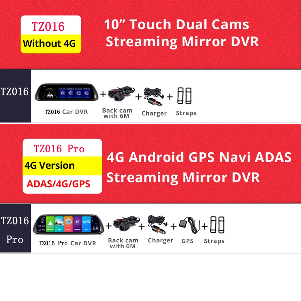 WHEXUNE 4G Android 8,1 Автомобильный видеорегистратор 1" поток зеркало заднего вида 1080P ADAS Dash Cam камера видео рекордер Авто регистратор Dashcam gps