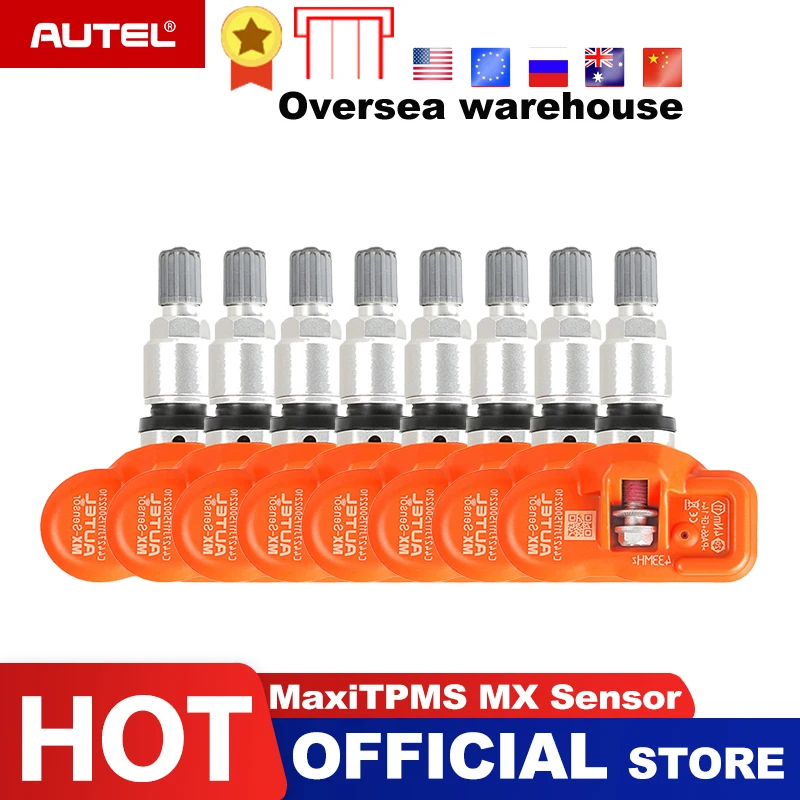 

Autel MX-Sensors 433 MHz 315 MHz Autel Sensors Tyre Analysis work with TPMS PAD TS401 TS601 100% Clone-able and 98% Coverage