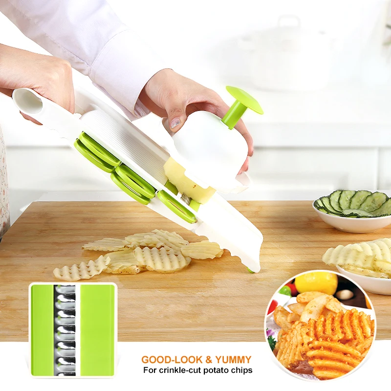 7pcs/set Multi Mandoline Vegetable Shredder Slicer Cutter Grater Creative Kitchen Tool Gadget Potato Carrot Onion Chopper | Дом и сад