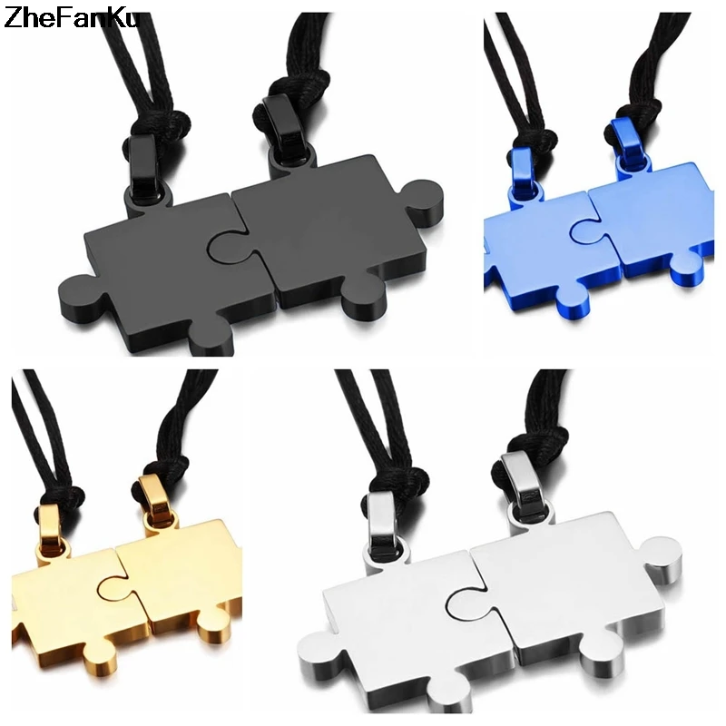 

Men,Women's 2Pcs Stainless Steel Pendant Necklace Love Valentine's Couples Brand New wholesale