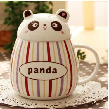 Lovely Panda Cartoon Ceramics Mug Large with Milk Cups and Children's Cute Drinkware Creative Gifts Home Kitchen Cups - Цвет: B