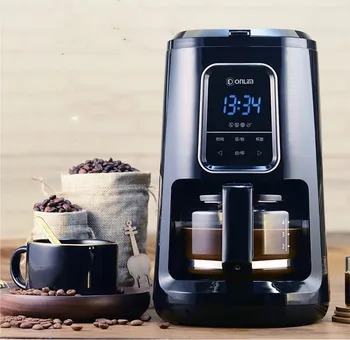 220V Dolin Fully automatic grinding coffee machine home office small American mini one drip pot insulation health raising pot is fully automatic and thickened glass