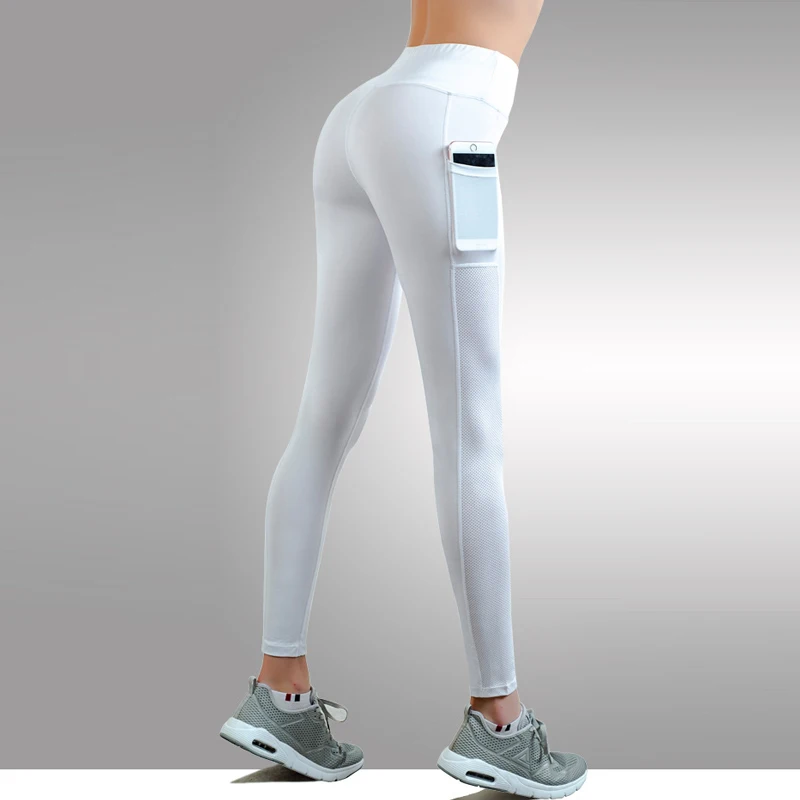 

Mesh Pocket Leggings Fitness Women Compression Pants High Waist Push Up Sportleggings Gyms Wear Work out Leggins Plus Size XXL