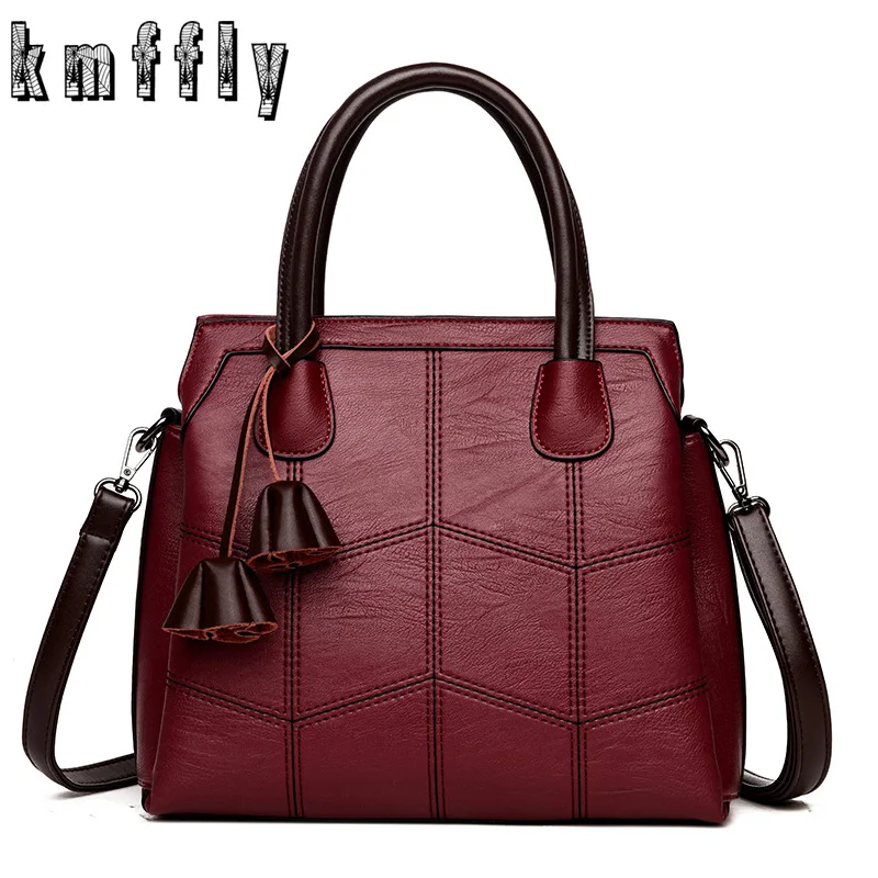 

KMFFLY Women Bag Designer Handbags High Quality Top-handle Bags Luxury Female Shoulder Bags Leisure Pu Leather Messenger Bag