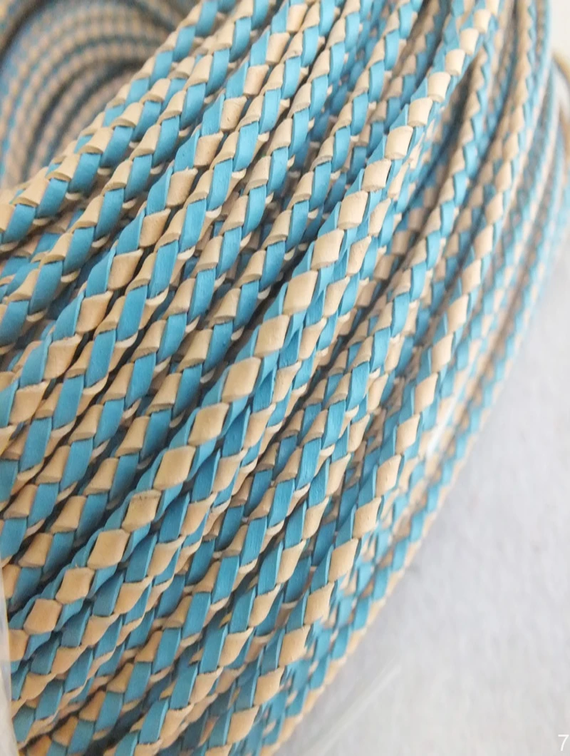 OI864 W 5423 3MM Braided Leather Cord For Jewelry Making Findingsin