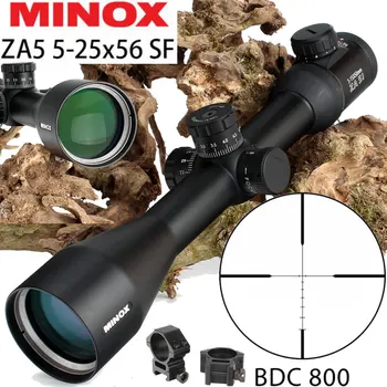 

MINOX ZA5 5-25x56 SF Hunting Riflescopes 30mm Tube BDC 800 Reticle Side Parallax Tactical Shooting Rifle Scope with Mount Rings