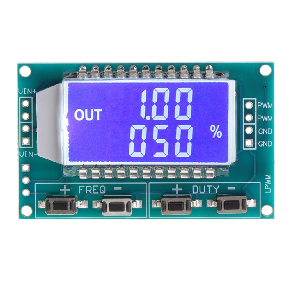 

PWM Pulse Frequency Duty Cycle Adjustable Module Signal Generator LCD Display