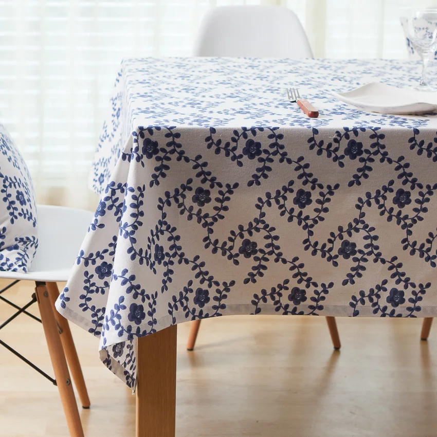 

Chinese Style White and Blue Tablecloth Floral Table Cloth Table Cover Nappe Toalha De Mesa Table Cloth Wedding ZB-70