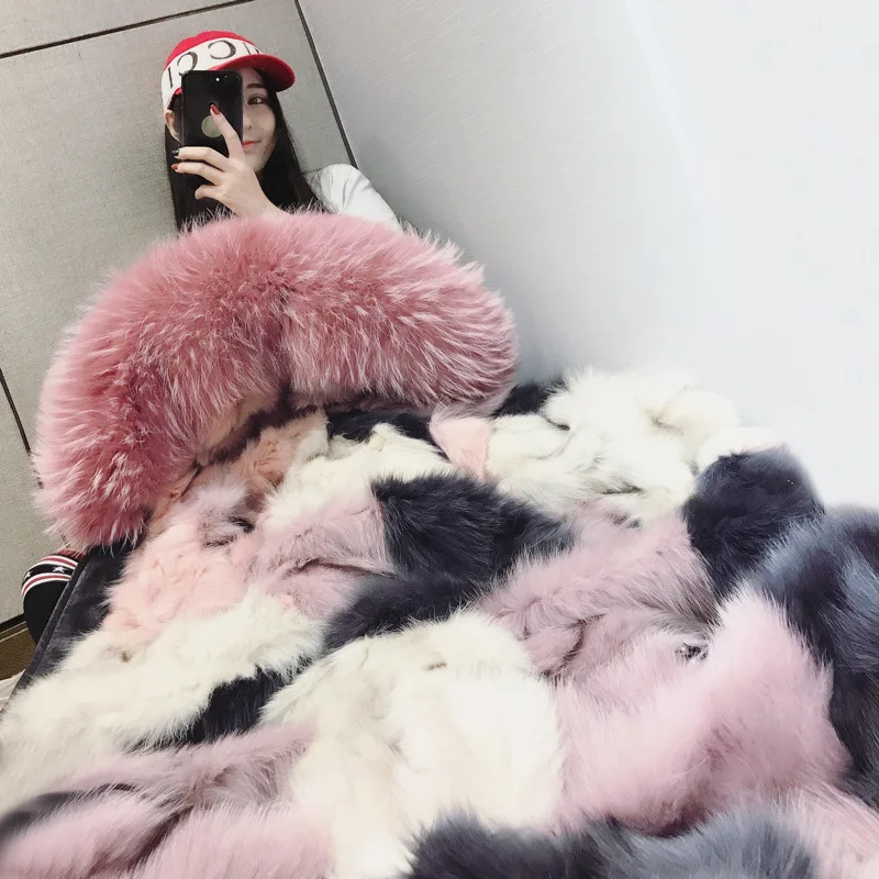 

You with the fox fur fur the tank from the stars zhou park in female coat that turn over season long coat