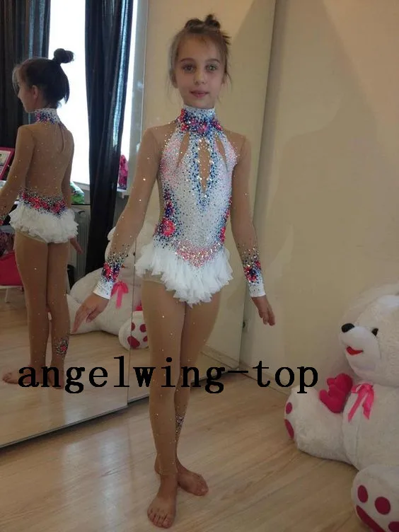 

Girls Competition Figure Skating Dress Kid Custom Ice Figure Skating Dresses White Figure Skating Dresses For Children