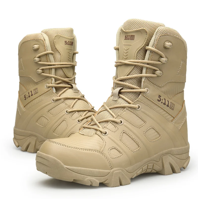 

39-47 Men High Quality Brand Military Leather Boots Special Force Tactical Desert Combat Men's Boots Outdoor Shoes Ankle Boots