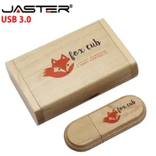 JASTER USB 3,0 клен деревянный+ коробка флэш-накопитель Флешка 16 ГБ 32 ГБ 64 Гб фотография свадебный подарок(более 10 шт бесплатный логотип