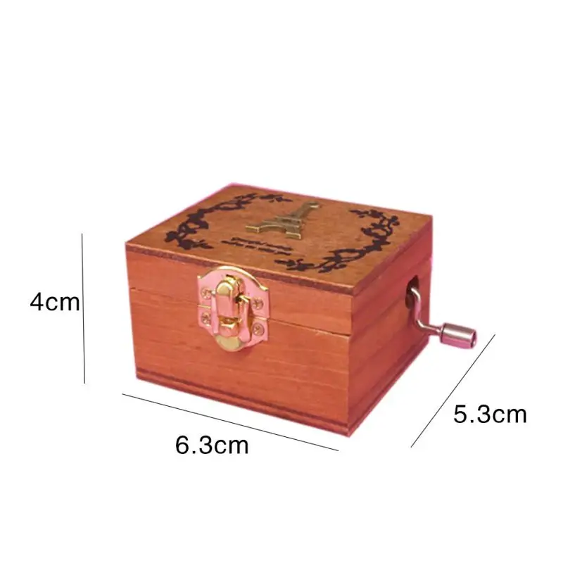 Новинка, полезная винтажная классическая деревянная Изысканная квадратная рукоятка, изысканная Ретро музыкальная шкатулка, подарки