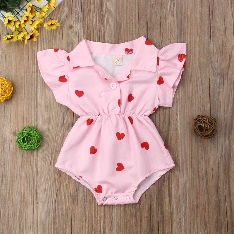 Одежда для новорожденных от 0 до 12 месяцев; летняя блузка с цветочным рисунком и оборками для маленьких девочек; боди; рубашка с короткими рукавами; топы; пляжный костюм; повседневная одежда
