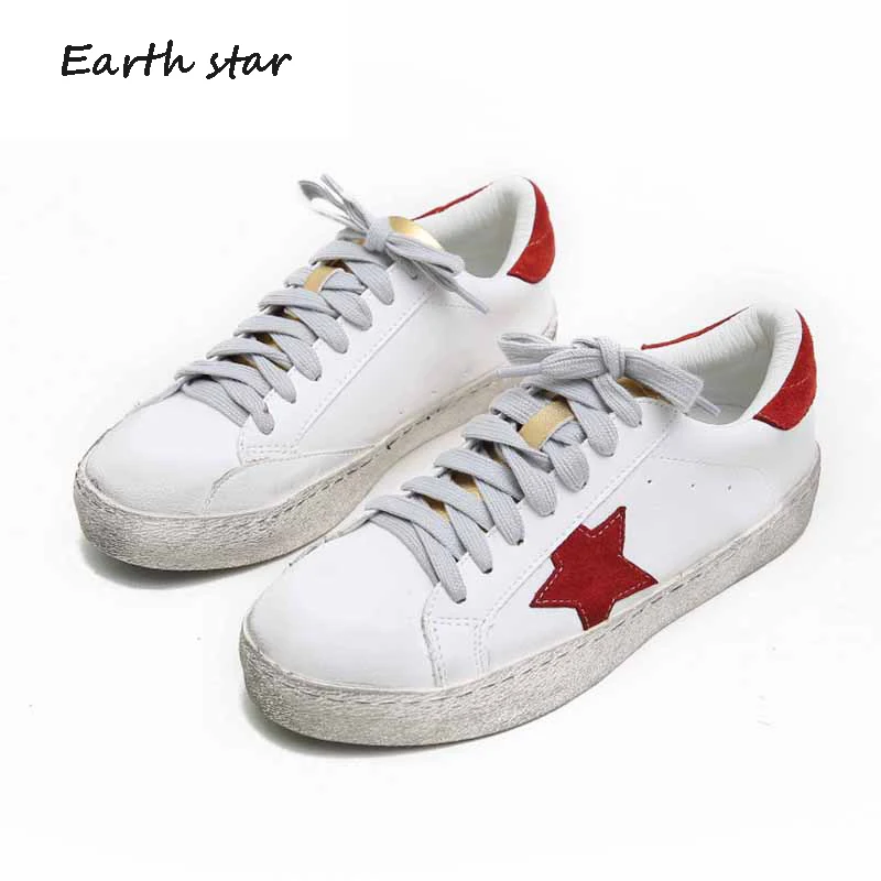

EARTH STAR 2018 Casual Dirty Shoes Women Fashion Brand Sneakers Breathable Lady chaussure Breathable Female footware with Star