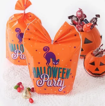 

Halloween series orange purple flat bag carton candy bag/gift bag/cookie biscuit dessert bag party supply favors