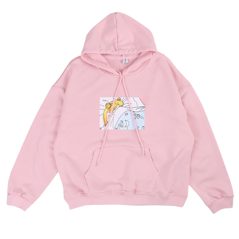 Женские короткие толстовки с капюшоном Kawaii Sweet Dream японский хлопковый Свободный