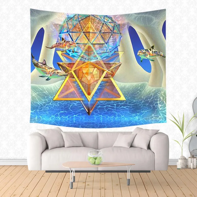 Merkaba гексаграмма звезда печати гобелены настенный песчаный пляж пледы ковры Одеяло Палатка путешествия матрас коврик