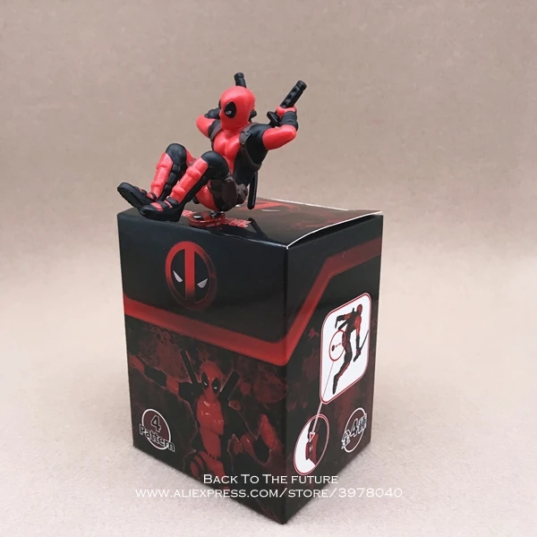 Deadpool 2-3with box Дисней Marvel X-men Дэдпул 2 фигурка Сидящая Модель осанки аниме мини кукла украшение ПВХ Коллекция фигурка игрушки модель - Цвет: Deadpool 2-3with box