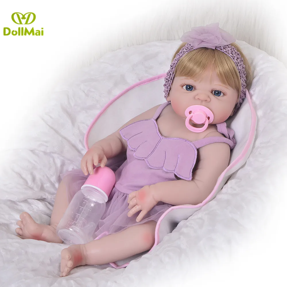 23 дюймов Bebes возрожденная менина Кукла полностью силиконовая виниловая Кукла reborn baby куклы Реалистичная девочка принцесса детская игрушка для детей Подарки