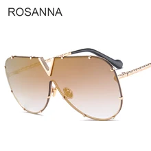 ROSANNA новые модные солнцезащитные очки для мужчин и женщин бренд в дизайнерской металлической оправе негабаритных личностных высокого качества унисекс Пилот солнцезащитные очки